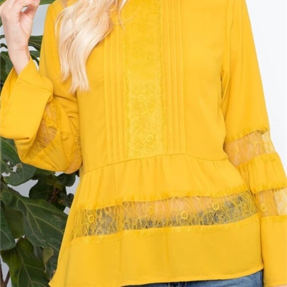 YELLOW Lace detailed Blouse - Picture 9 of 9